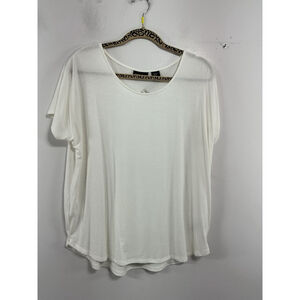Womans Adrienne Vittadini Short Sleeve T Shirt XL White Scoop Neck NWT